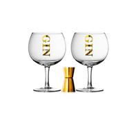 Coffret de 2 verres à Gin et doseur - Table Passion - Transparent - Verre Transparent G
