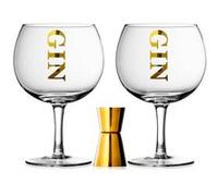 Coffret de 2 verres à Gin et doseur - Table Passion - Transparent / Cristal - Verre Transparent G