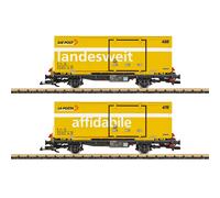 Coffret de 2 wagons porte-conteneurs postaux «Die Post», RhB, Ep. VI - LGB 45886
