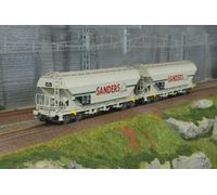 Jouef HJ6312 SNCF, Lot de 2 Wagons silo 4 essieux Plats, Sanders, livrée Grise, EP. V Matériel Roulant - Wagons