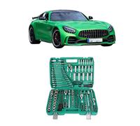 Coffret de 216 douilles à impact, clés à cliquet 1/2", 1/4" et 3/8", 72 dents, compatible avec Mercedes-Benz AMG GT, outils d'entretien automobile toutes saisons, avec coffret à outils en plastique.