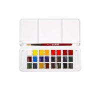 Coffret de 24 demi-godets de couleurs aquarelles Lukas Studio comprenant une palette de m lange de couleurs