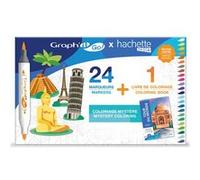 Coffret de 24 marqueurs acryliques et 1 livre de coloriage Graph'it Go x Hachette Multicolore