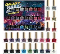 Coffret De 24 Vernis À Ongles Pailletés - 24 Nuances Envoûtantes Dans Une Boîte Thème Cosmique - Flacons De 6.5 Ml Pour Des Possibilités Infinies De Nail Art
