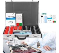 Coffret de 266 lentilles d'essai pour lunettes, monture métallique, étui en aluminium avec monture métallique et monture d'essai offerte.