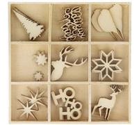 Coffret de 27 mini décorations en bois de Noël - Artemio