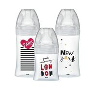 Coffret De 3 Biberons Sensation En Verre City