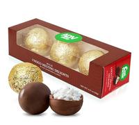 Coffret de 3 Bombes au Chocolat avec Guimauves Sphères pour chocolat chaud - Chocolat au Lait Fondant - Cadeau Gourmand de Noël - Artisan du vert