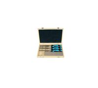 Leman Machine – Coffret 3 ciseaux à bois 780.500.03 – manche bi-matière et 1 pierre