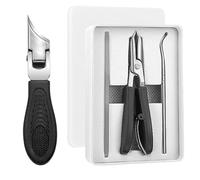 Coffret de 3 coupe-ongles angulaires Eagle Beak, coupe-ongles professionnels Eagle Beak, avec lime à ongles et cure-ongles pour ongles épais, personnes âgées, hommes et femmes (Noir)