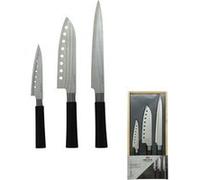 Coffret de 3 couteaux style Japonais en acier Santoku, Gyuto et Honesuki