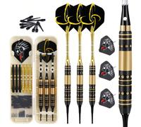 Coffret de 3 fléchettes en cuivre HUANQU, comprenant une boîte de rangement, des tiges supplémentaires en aluminium, des tiges en plastique noir, des ailettes standard, des embouts de sécurité, des co