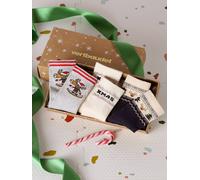 Coffret de 3 paires de chaussettes Noël garçon en maille bouclette écru 35/38