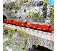 Coffret de 3 wagons à minerai, types Falrrs 152 et Faals 151, livrée rouge, DB A