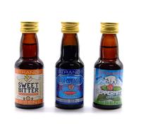Coffret de 3 x 25ml Arômes - Blue Curaçao, Amer Doux, Menthe | Essences sans alcool pour Vodka et Liqueur | Pour 3 x 750ml