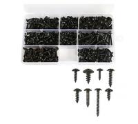 Coffret De 340 Vis Autotaraudeuses À Tête Cruciforme, Assortiment De Vis Autotaraudeuses À Tête Cylindrique, Noires, For Meubles, Acier Au Carbone, M3/M3.5/M4/M5(1 BOX)
