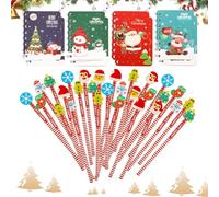Coffret De 36 Crayons Hb De Noël, Crayons Hb De Noël Avec Gomme Et Carnet, En Bois Pour Enfants, Motif Dessin Animé, Coffret Scolaire, Cadeau De Fête, Style Aléatoire