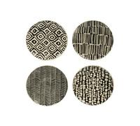 Coffret de 4 assiettes à dessert Blacksign 22 cm - - Noir - Grès