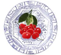 Coffret de 4 Assiettes Canapés Assorties OISEAU BLEU FRUITS