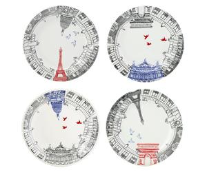 Coffret de 4 Assiettes Dessert Assorties CA C'EST PARIS