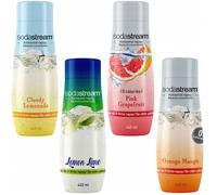 Coffret de 4 concentrés SodaStream Citron-Citron Vert + Limonade + Pamplemousse + Orange-Mangue