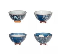 Coffret de 4 coupelles Toki Table Passion en porcelaine 12,5 cm - décor japonais