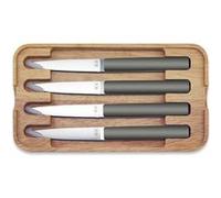 Coffret De 4 Couteaux À Steak Hector Gris Taupe, Lame Lisse