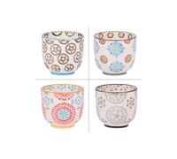 Coffret de 4 gobelets à thé Bohème 15 cl - - Multicolore - Grès