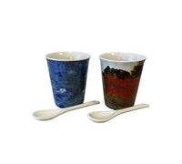 Enesco Coffret 4 gobelets expresso céramique Claude Monet H8,7×Ø8 cm Bleu