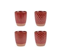 Coffret de 4 gobelets Jaspe rouge 20 cl - - Rouge - Grès