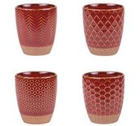 Coffret de 4 gobelets Jaspe Rouge 20 cl - Table Passion - Rouge - Grès Rouge G