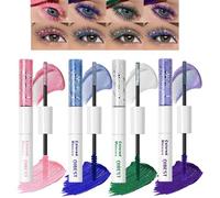 Coffret de 4 mascaras colorés pour les cils,mascara pailleté et mat,mascara double embout longue tenue nacré,maquillage