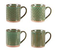 Coffret de 4 mugs Jaspe 35 cl vert - Table Passion