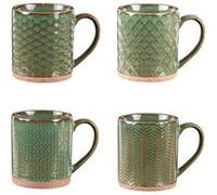 Coffret de 4 mugs Jaspe 35 cl vert - Table Passion - Vert - Porcelaine Vert G