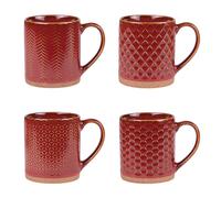 Coffret de 4 mugs Jaspe Rouge 35 cl Table passion