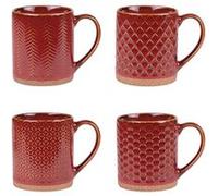 Coffret de 4 mugs Jaspe Rouge 35 cl - Table Passion - Rouge - Grès Rouge G