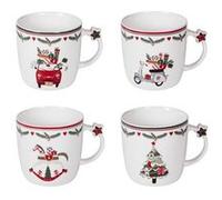 Coffret de 4 mugs Joy 36 cl - Table Passion - Décoré - Porcelaine G