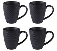 Coffret de 4 mugs Snow black mat 35 cl - Table Passion - Noir - Porcelaine Noir G