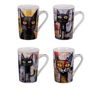 Table Passion – Coffret de 4 mugs Street Cat – 35 cl – Porcelaine décorée