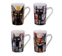 Table Passion – Coffret de 4 mugs Street Cat – 35 cl – Porcelaine décorée