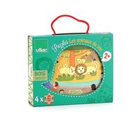 Set 4 Puzzles en bois 'Le Zoo' Vilac® - Jouets puzzle en bois 2 ans