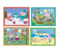 Coffret de 4 puzzles enfant peppa le cochon 12 - 16 - 20 - 24 pieces au jardin a la plage au parc a la montagne