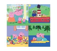 Coffret de 4 Puzzles Enfant - Peppa Le Cochon - 6-9 - 12-16 Pieces - Set Puzzle Famille de Peppa Cochon et Carte Tigre - Enfant