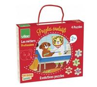 Coffret de 4 Puzzles Évolutifs Thème Métiers pour Enfants