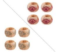 Coffret de 4 ronds de serviette Arizona (1 modèle aléatoire) - - Décoré - Fibre Naturelle