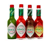 Coffret de 4 sauces TABASCO, 4 bouteilles de 60 ml, 4 bouteilles en verre de sauce chili, 100% naturelle