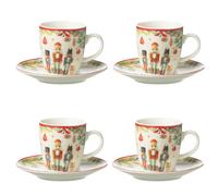 Coffret de 4 tasses à café avec sous tasse casse noisette