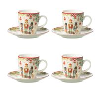 Coffret de 4 tasses à café avec sous tasse casse noisette