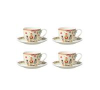 Coffret de 4 tasses à thé avec sous tasse casse noisette