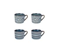Coffret de 4 tasses Helsinki bleu 18 leu - Grès